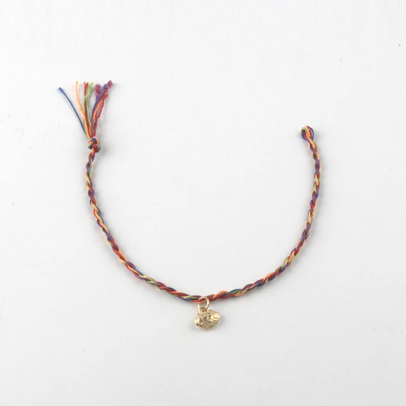 Classic Design Braided Rope Bracelets/anklet with Chinese Style Longevity Lock Pendant Women