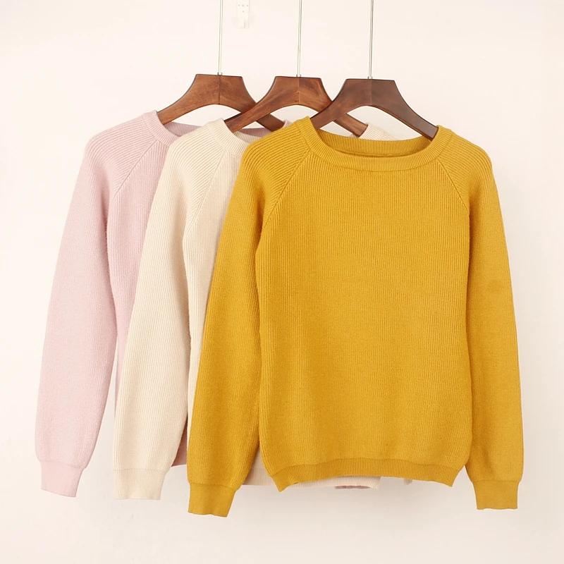 Высокое качество, толстый теплый женский осенний зимний пуловер, свитер, вязаный Повседневный джемпер, топ с круглым вырезом и длинными рукавами, женский свитер