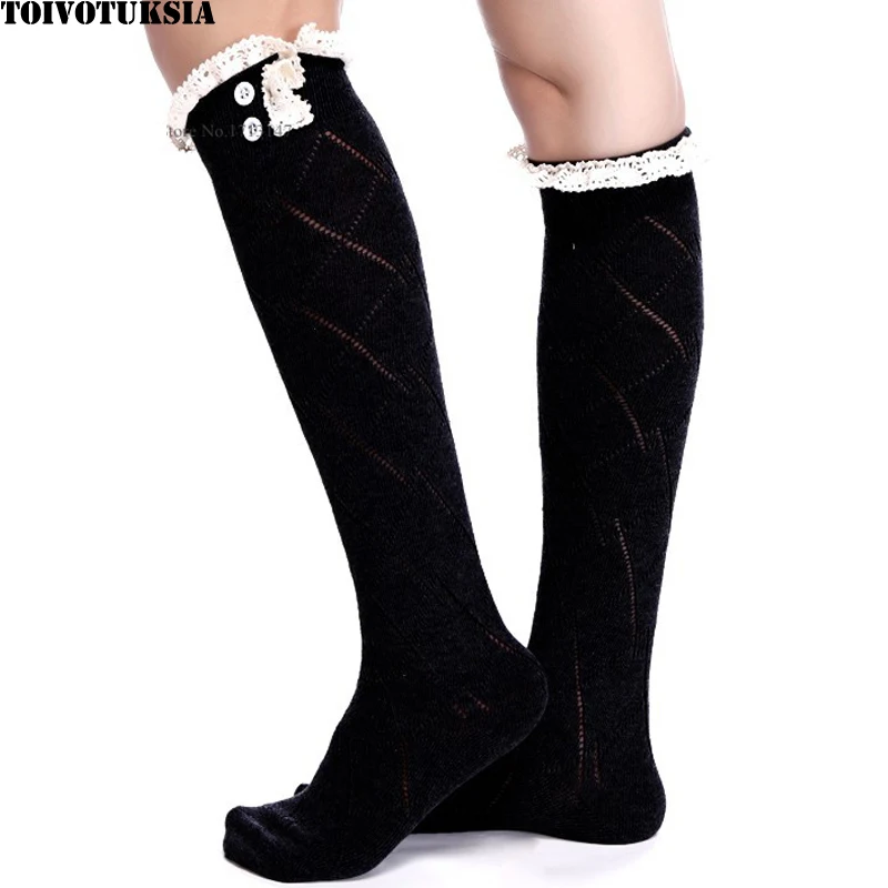 

3091 Free Shipping! Lace Frill Over Knee Socks for Thigh High Socks for Women