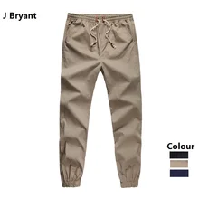 Plus Size Khaki Joggers Mens Khaki Pants Jogger Pants Men’s Cuffed Joggers Pants Cotton Long Trousers European New Black Jogger
