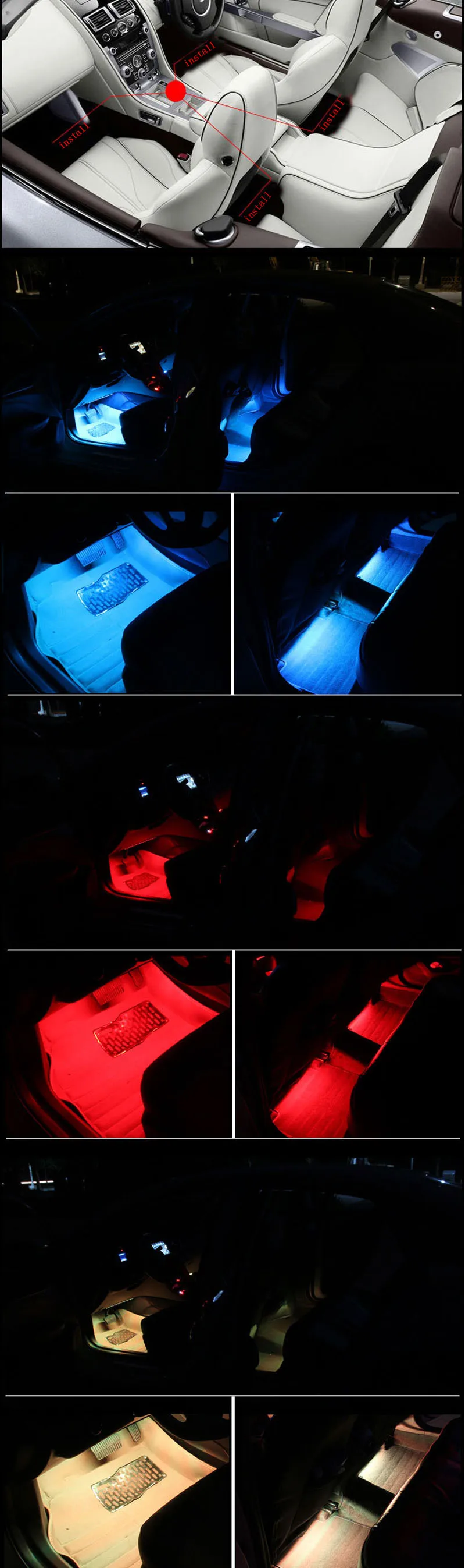 New Car Interior Atmosphere Neon Light LED
