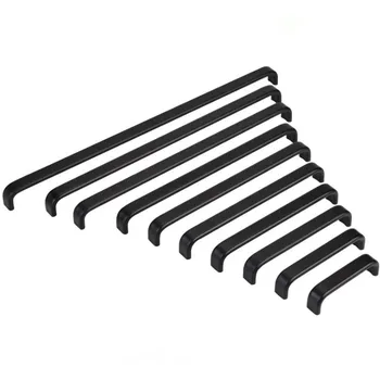 

LCH American Style Black Aluminium Alloy Flush Pull Cabinet Handle black finish hole distance 32mm 256mm 448mm Silver Finish