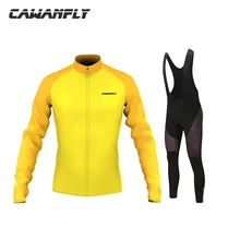 Cawanfly men Bike Shirt 100 Polyester Breathable Bicycle Clothes Summer UV Cycling Jersey Set Long Sleeve