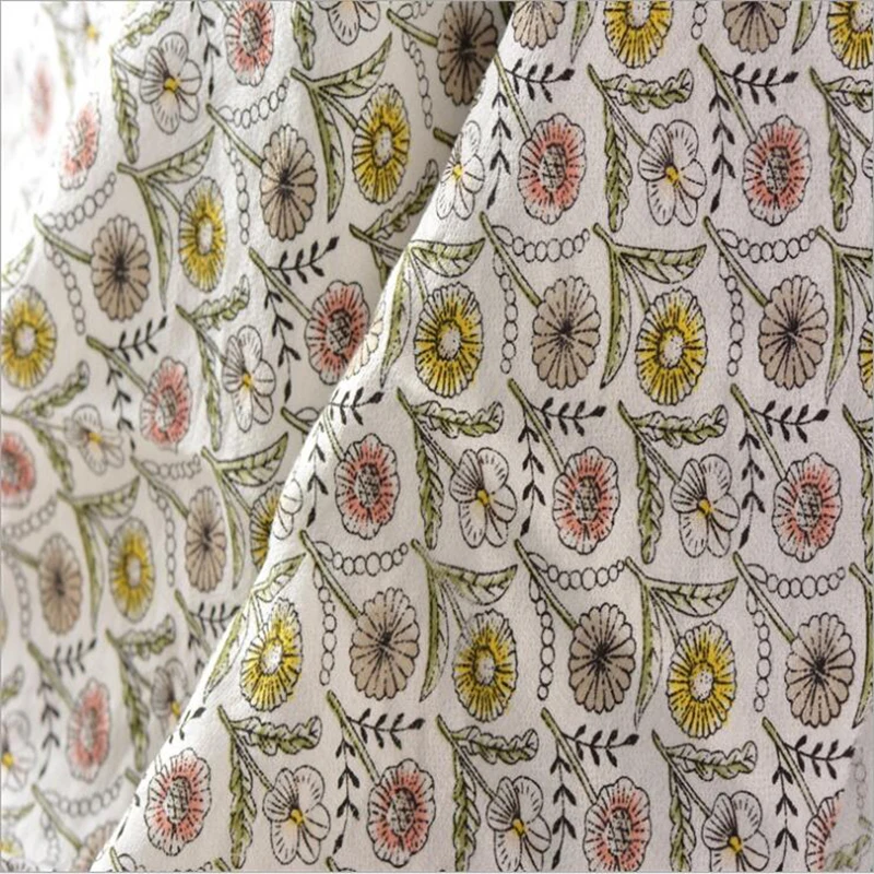 Me-dusa нейлон, хлопок Активный цифровой печати ткань японский и корейский Ретро хризантемы цветочный принт платье печатная ткань
