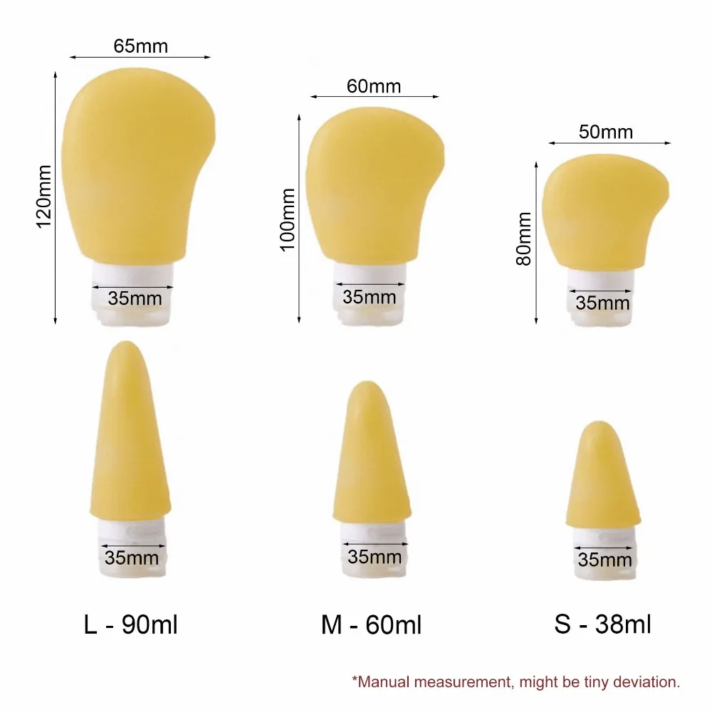 3in1 Set Silicone Portable Soap Dispenser Mango shape Travel Liquid Sub-bottling 3in1 Set Silicone Portable Soap Dispenser Mango shape Travel Liquid Sub-bottling