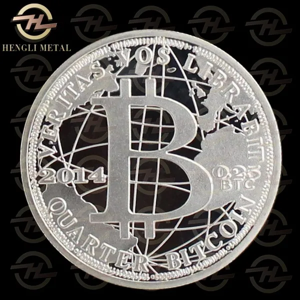 1 OZ Pure .999 Silver Plated BTC Physical Bitecoin Medallion coin Like Litcoin dogecoin Souvenir Commemorative coin (2)