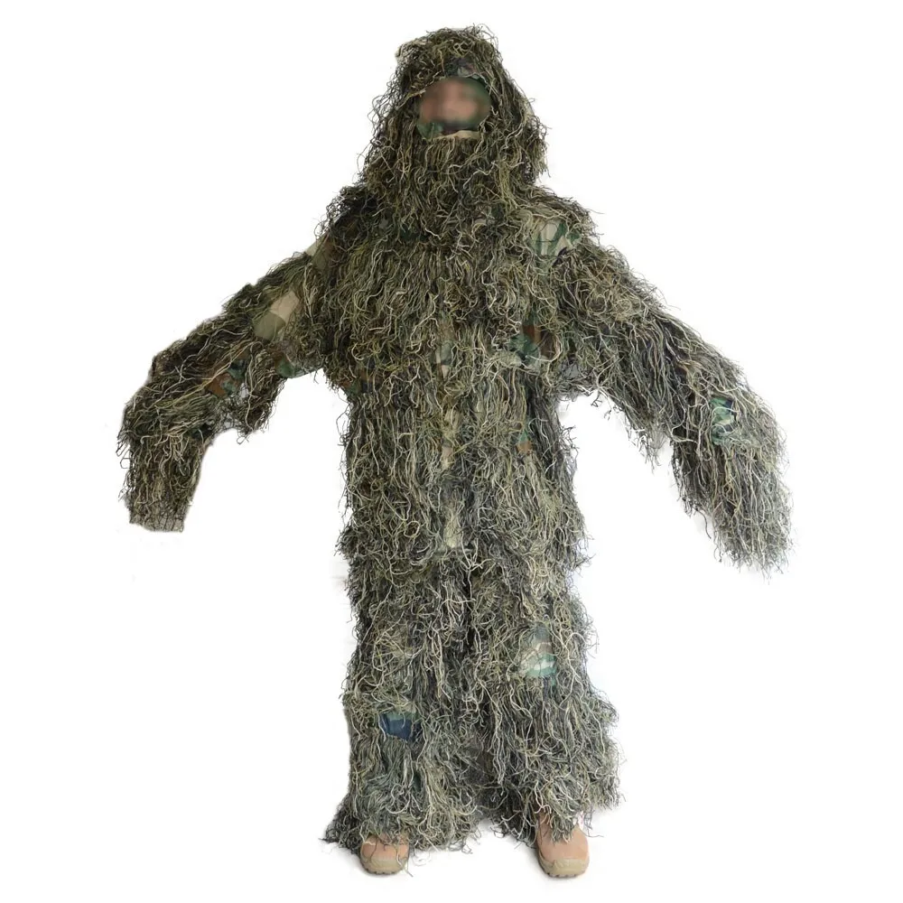 LOOGU Лесной камуфляж джунгли тактические Ghillie костюм комплект военный камуфляж прочный костюм снайпера тактическая одежда для охоты скрытие
