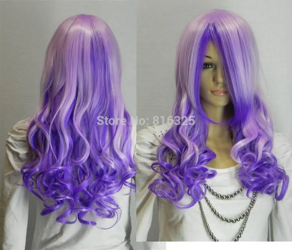 ZCD FREE P&ampP&gt nNew4 PURPLE MIX LONG CURLY COSPLAY FULL WIG Discount35% |