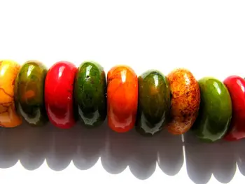 

2strands 5x8mm,6x10mm,7x12mm turquoise stone yellow red oranger coffee assortment jewelry beads