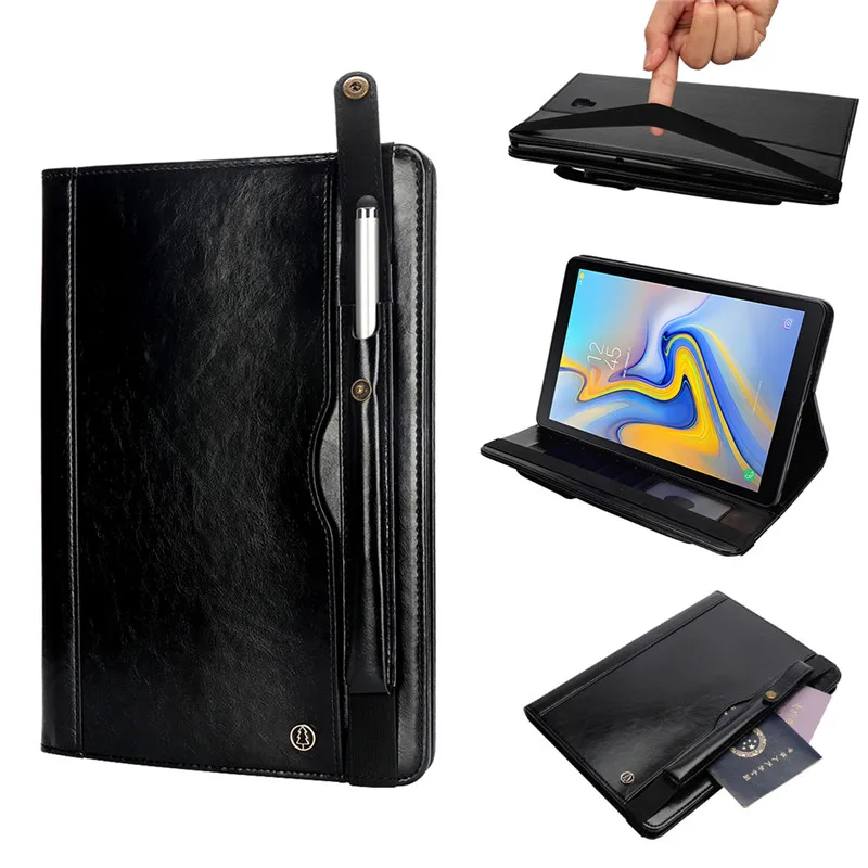 Премиум из искусственной кожи чехол для samsung Galaxy Tab A A2 10,5 2018 T590 T595 SM-T590 Smart Cover принципиально с карандашница + пленка + стилус