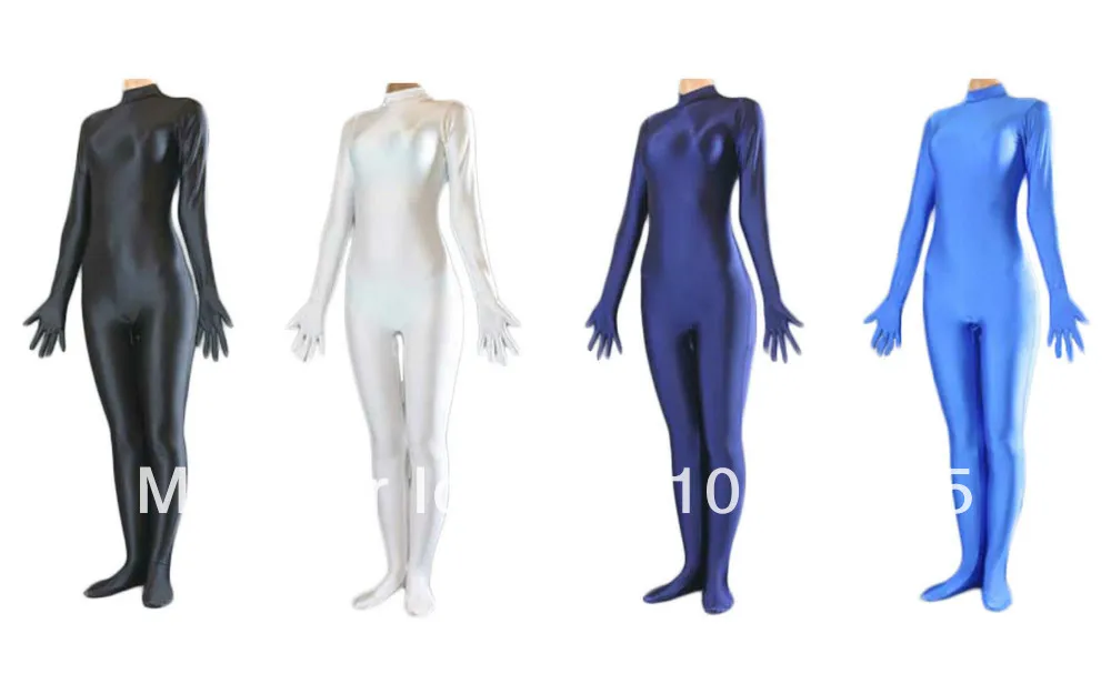 Lycra Spandex Women's Catsuit Unitard, with Hands & Feet, Back YKK Zip ...