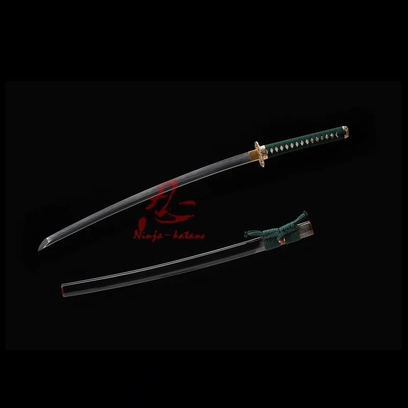 

Battle ready Folded steel Clay tempered dragon tsuba Japanese katana sword sharpened