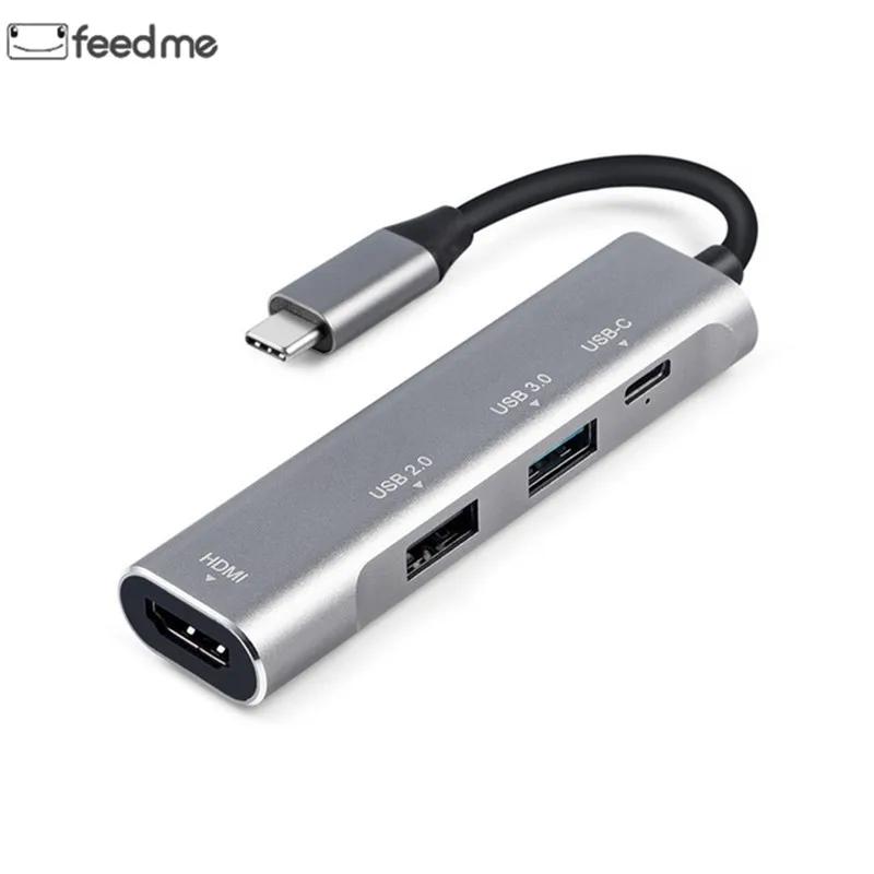 Док станция для ноутбука feed me Type c док USB3.0 конвертер 4k к HDMI PD концентратор MacBook