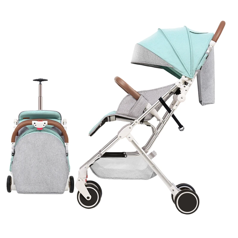 

Foldable Newbrons Baby Stroller With Pull Rod Travelling Pram Can Sit Can Lie Plane Lightweight Portable Children Pushchair