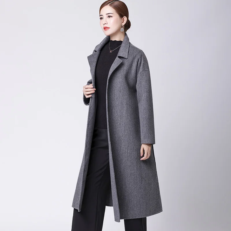Color Automne Double Neuf face Haute Manteau Photo Manteaux Lâche Laine De D'hiver En Femelle Long Qualité Vent Printemps Cachemire Femmes Hepburn wqqfRvSt