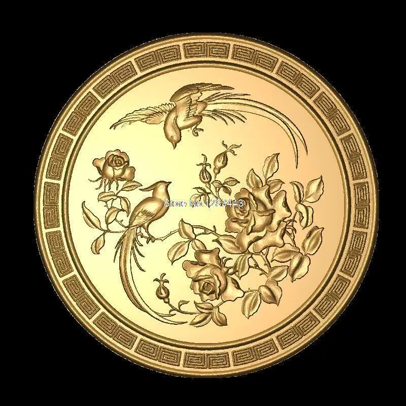 

Bird-flower 3D Model STL relief for cnc STL format Furniture Circular flower 3D STL format furniture decoration