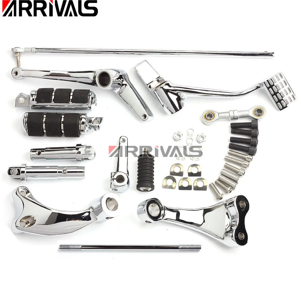 

Motorcycle Black chrome Forward Controls Complete Kit with Pegs Levers Linkages For Harley Sportster 883 1200 XL Iron 2004-2013