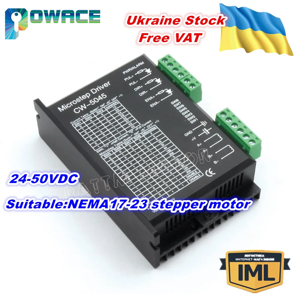 

[Ukraine Delivery] CW5045 Stepper Motor Microstep Driver Stepping Motor Drive 50V/4.5A 256 Microstep