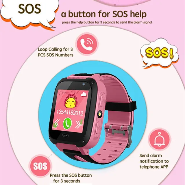 V6 SOS Waterproof Phone Watch Smart kids Baby WatchesTracker Camera Anti Lost Mo V6 SOS Waterproof Phone Watch Smart kids Baby WatchesTracker Camera Anti Lost Mo
