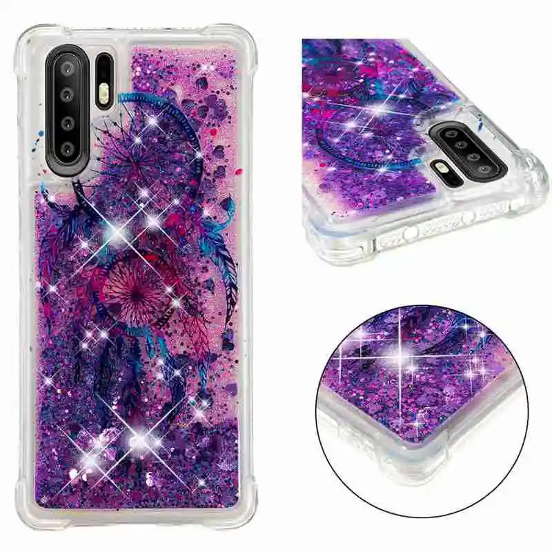 Phone Case For Huawei P30 Pro P20 Lite P Smart P8 2017 Glitter Shine Shockproof Quicksand Back Cover Lovely TPU Soft |