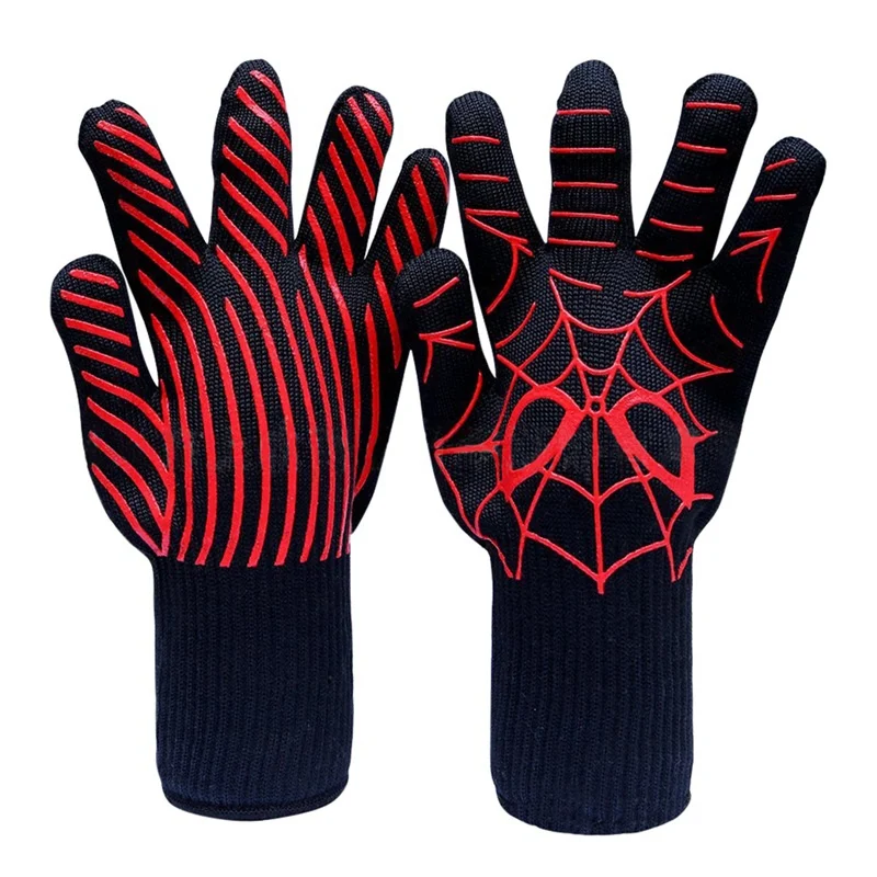 

Outdoor BBQ Gloves Double Sided High Temperature Resistant Anti-slip Indoor Microwave Oven Camping Hand Gloves Guard Cover