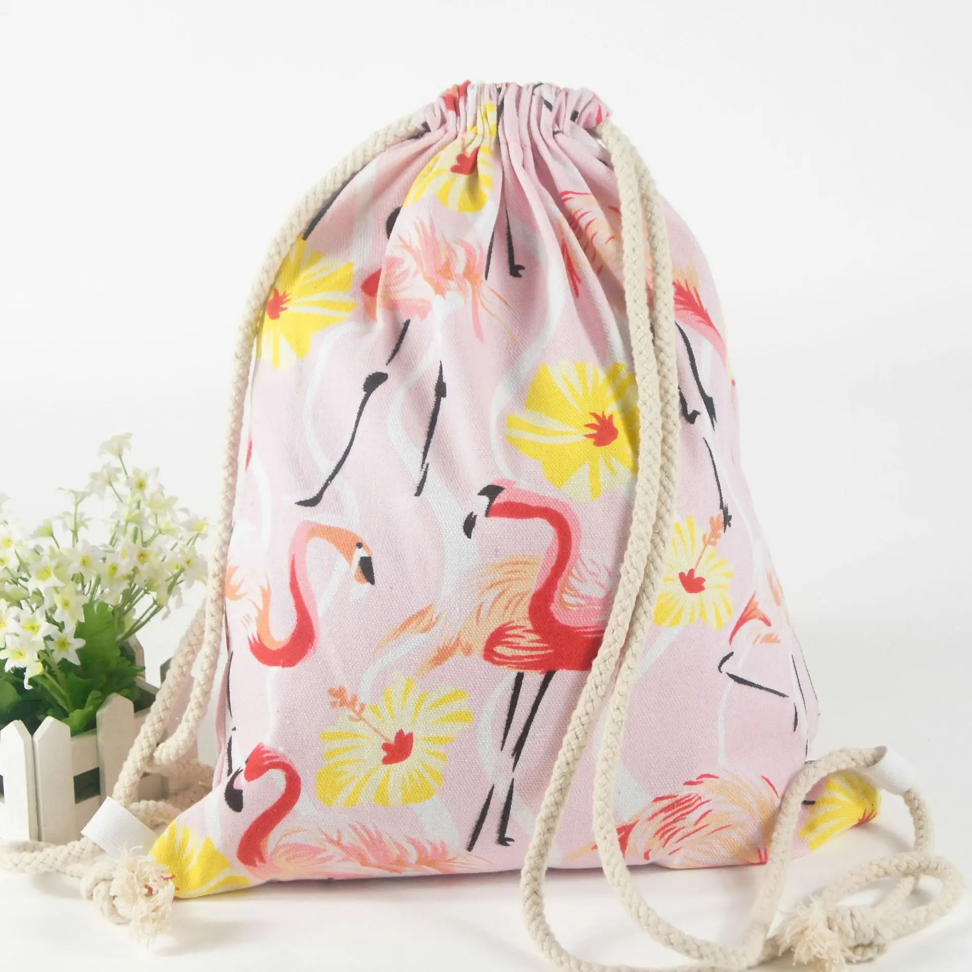 New Cotton Print Shoulder Backpack Canvas bag Storage bag Simple Schoolbag Ethnic Drawstring bag Multicolor Summer bag For Women New Cotton Print Shoulder Backpack Canvas bag Storage bag Simple Schoolbag Ethnic Drawstring bag Multicolor Summer bag For Women