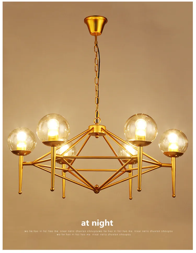 Пост-современная люстра светодио дный indoor лампы золото металл, стекло и современные бар кофе магазин Европа гостиная потолок decorete