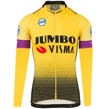 Зимние флисовые pro team jumbo visma Теплые Длинные рукава Велосипеды Джерси MTB Цикл Куртка maillot Ropa ciclismo