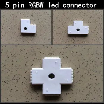 

1pcs L T X shape 5 pin RGBW Connector for 5050 RGBW RGBWW LED Strip Easy to install Free Shipping High Quality
