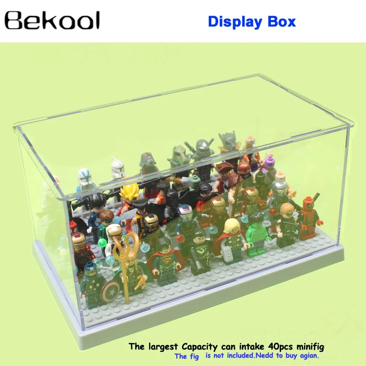 

3 Steps Acrylic Plastic Display Box Case/Box Dustproof ShowCase Gray Base use for legoe Thanos batman toys multi-color choose