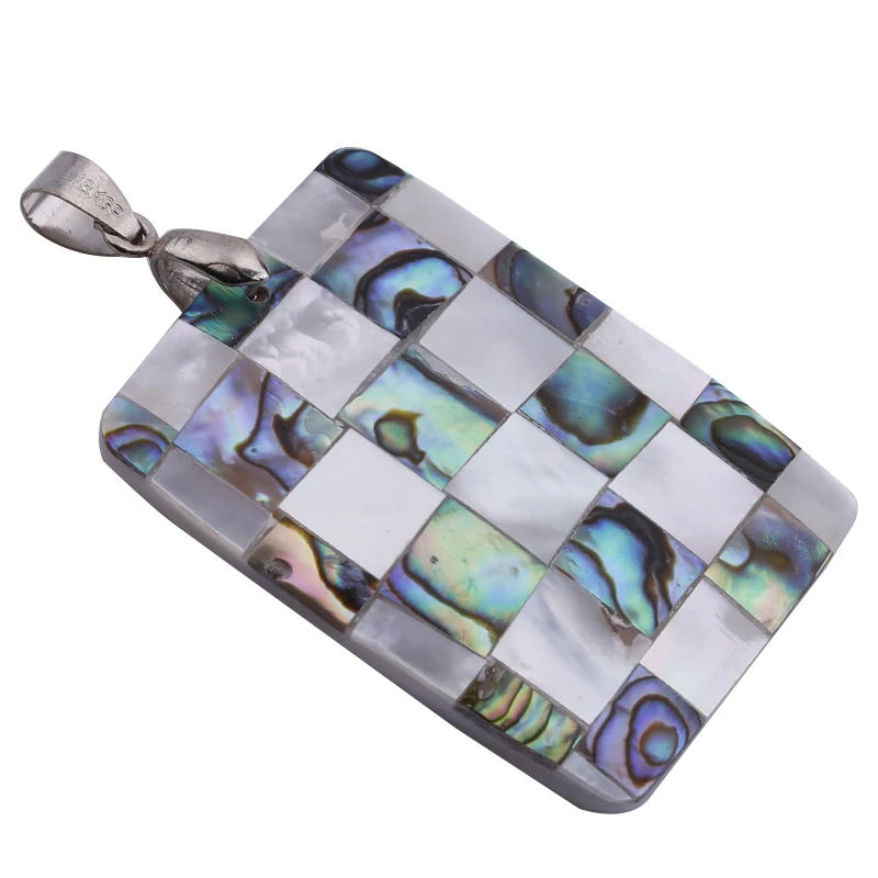 1 шт. прямоугольник цвет оболочка Paua синтетический ожерелье ювелирные изделия, ювелирные изделия в качестве подарка