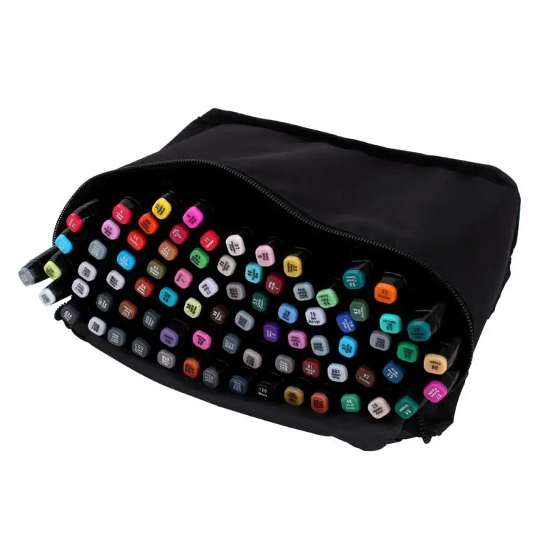 

80Pcs Alcohol Oily Dual Brush Art Marker Pen Set for Coloring Highlighting Underlining