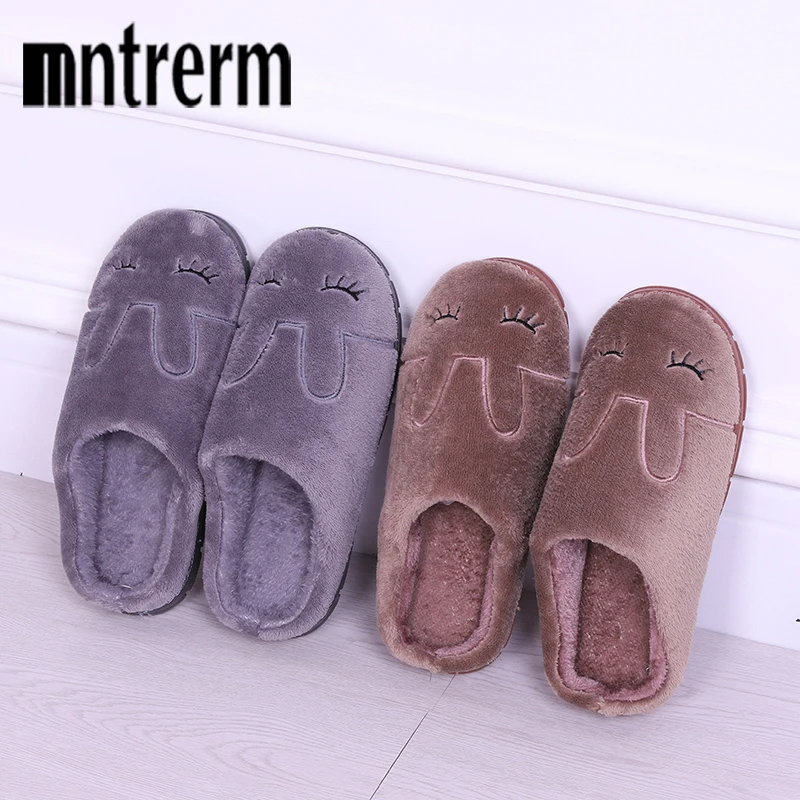 Mntrerm Новое поступление Мультяшные животные мужские домашние тапочки для дома