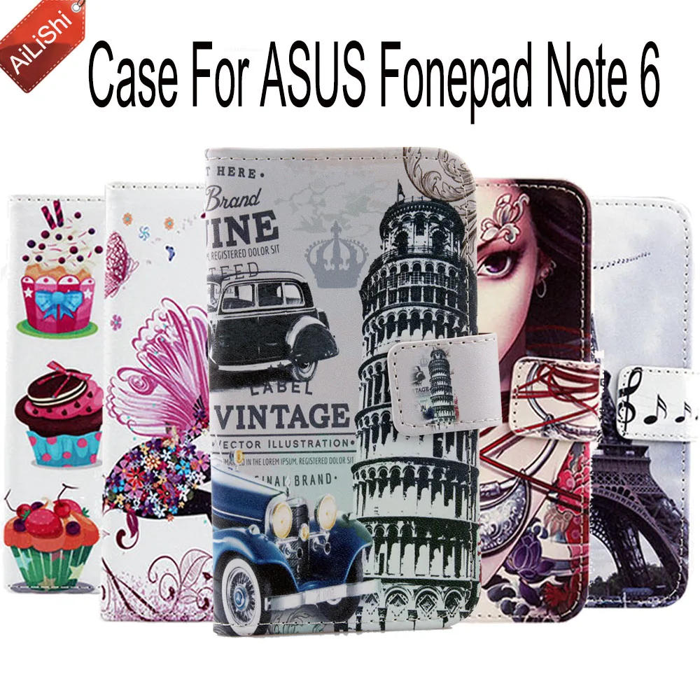 

AiLiShi Book Style Flip Case For ASUS Fonepad Note 6 Tracking Wallet Protective Cover Skin Fashion PU Leather Case Factory