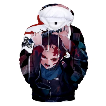 

Aikooki Anime Demon Slayer 3D Print Hoodies Men And Women Leisure Comfortable Harajuku o-neck Tops Demon Slayer Hooded Tops