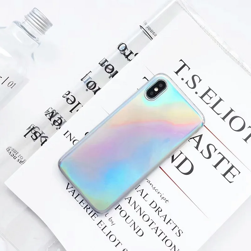 Чехол для iPhone 6 6S 7 8 Plus X Модный Лазерный ударопрочный чехол телефона с