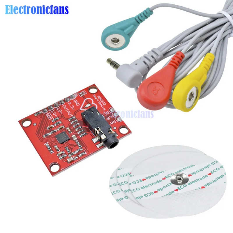AD8232 ECG Pulse Monitoring Measurement Sensor Module Kit For Arduino 