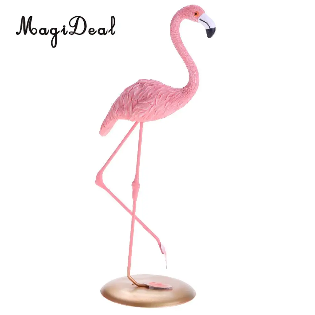 Pink 3 Styles Standing Flamingo Birds Animal Statue Ornament Art Collectiable Figurine Miniatures Decor Landscape 