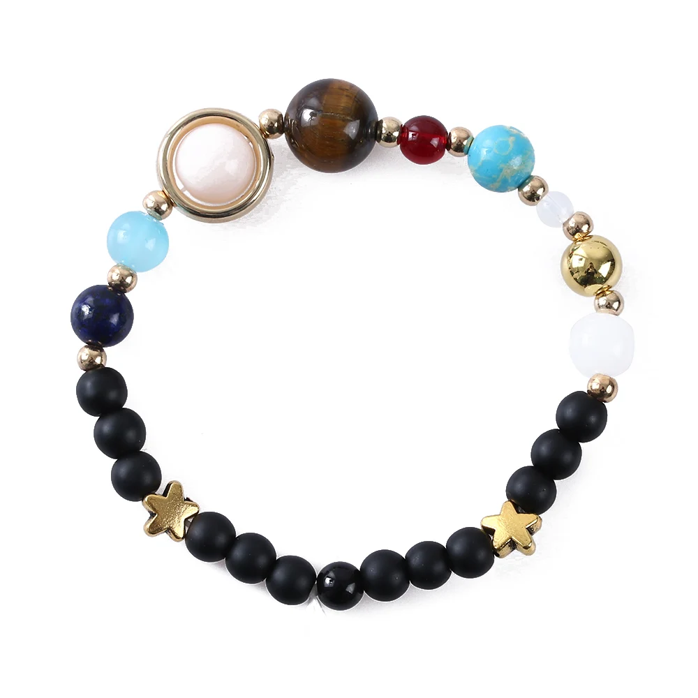 

1Pc Unisex Women Men Bracelet Solar System Eight Planets Of The Universe Galaxy Guardian Star Natural Stone Beads Bracelet