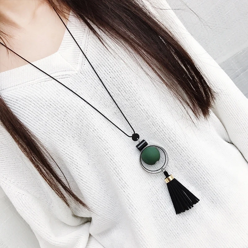 

Women Necklace Long Necklaces & Pendants Wood Beads Sweater Necklace For Women Jewelry