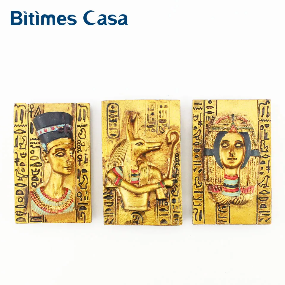 

Bitimes 3 Pieces Of 3D Fridge Magnets Travel Souvenirs Egypt Anubis Culture Cleopatra Magnetic Refrigerator Sticker Aimant