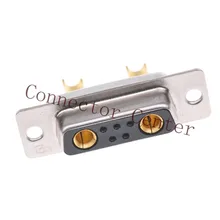 High Power 7W2 Female Solder Type D-sub Connector Machined Pin Full Gold Flash Wire Type