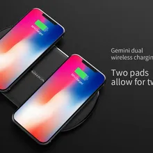 NILLKIN 10W двойное сиденье Qi Беспроводное зарядное устройство для iPhone X Xs Max 8 9 samsung Note 10 Pro Быстрое беспроводное зарядное устройство настольное зарядное устройство