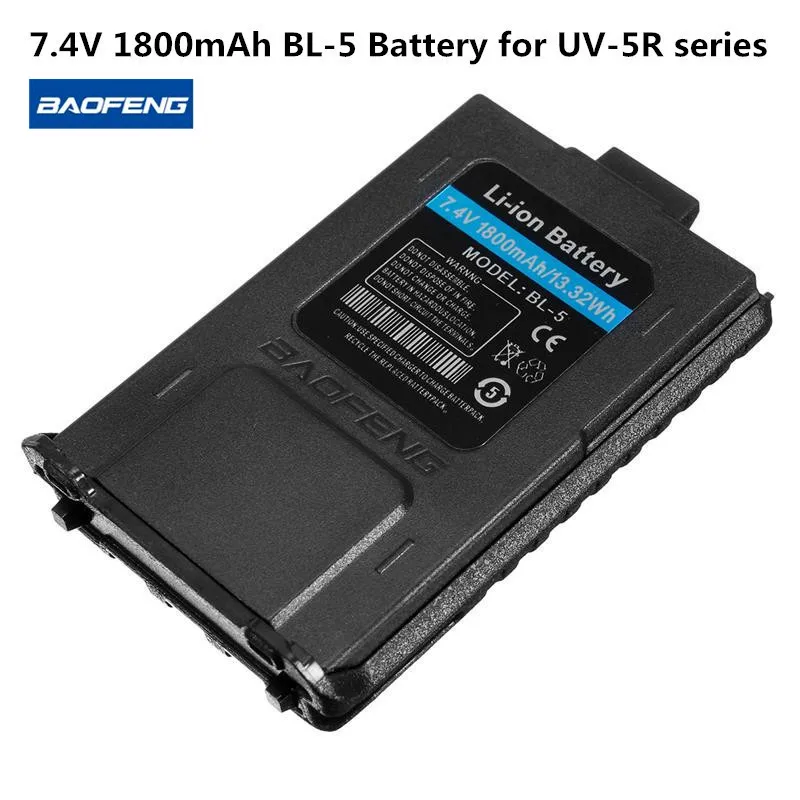 BAOFENG UV-5R BL-5 7.4V 1800mAh Li-ion Battery For Baofeng Walkie Talkie UV-5R UV-5RA UV-5RE Series Two Way Radio