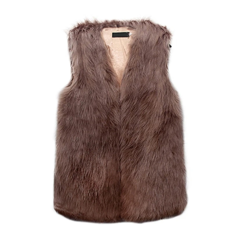 

Women's Winter Fashion Luxury Faux Fur Vest Sleeveless Coat Outwear Waistcoat