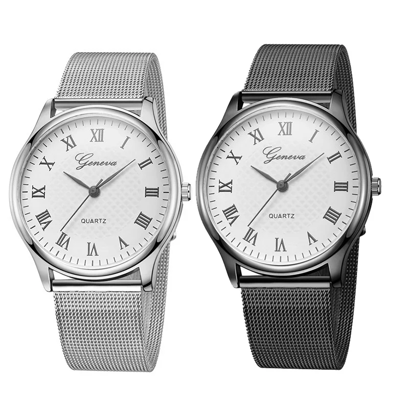 

Casual Men Women watch Geneva Couple Watches Fashion Luxury Stainless Steel Leather Analog Quartz Montre femme reloj hombre Saat