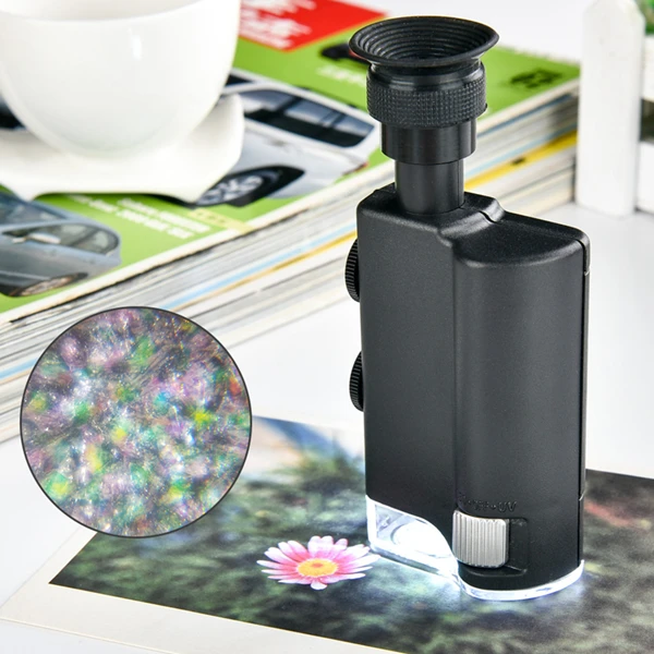 

EYESHOT Adjustable Handheld 200X -240X with light magnifying glass microscope high power microscope for jewelry spin
