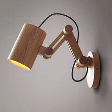 Дубовая деревянная стена в современном стиле лампы для спальни домашнего освещения, настенные бра Твердые Деревянные Настенные светильники