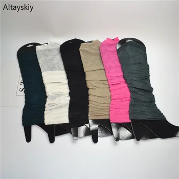 

Leg Warmers Women European Style Long Over The Knee All-match Candy Color Sweet Womens Trendy Elegant Female Simple Breathable