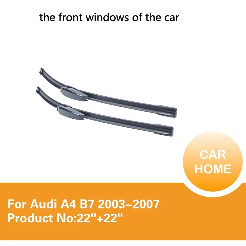 Wiper Blade For Audi A4 B7 2003 2007 22''+22'' High Quality Natural Rubber Clean Front
